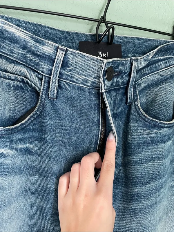 3x1 Joy Snap Away Jean Size 26 Riva Medium Wash Button Snaps Wide Leg - Image 9