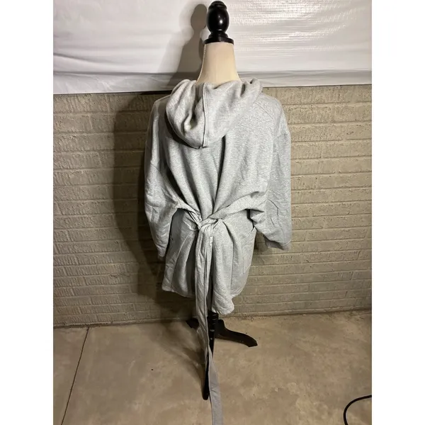 New Savage X Fenty‎ Gray Hoodie Robe Wrap Lounge Wear XS S - Image 3