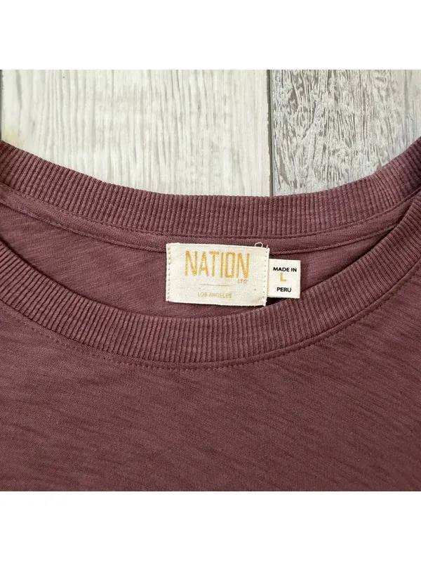 NationLTD Reva Victorian Inspired Statement Sleeve Minimalistic Cotton Tee Large - Image 8