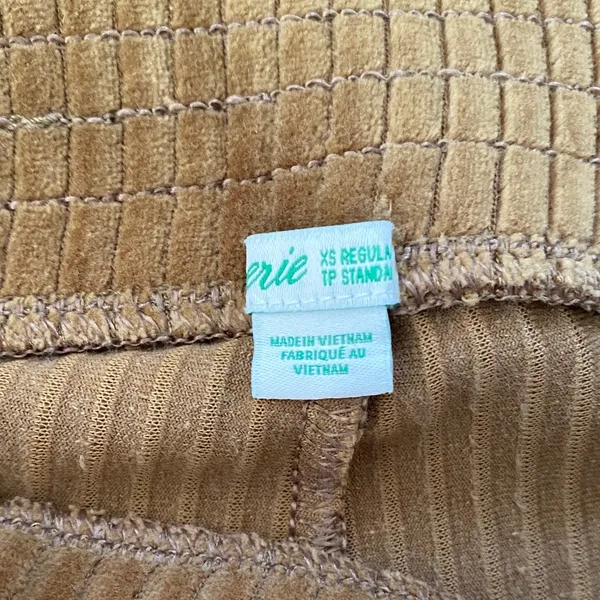 Aerie Groove on Velour High Waisted Flare Pants Ribbed Velvet Small Brown Retro - Image 3