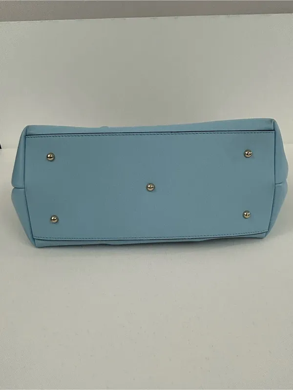 Dooney & Bourke City Large Barlow in Ice Blue and British Tan Leather - Image 4