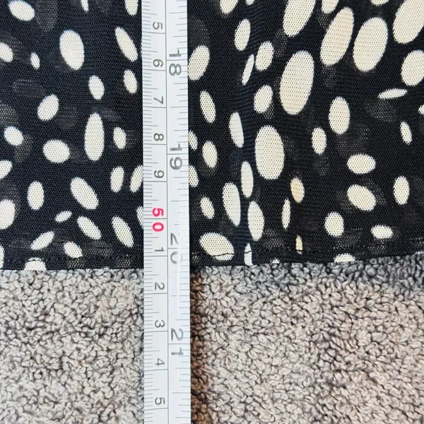 255 | Relativity Polka Dot Mesh Mini Skirt Black White Women XL‎ - Image 6