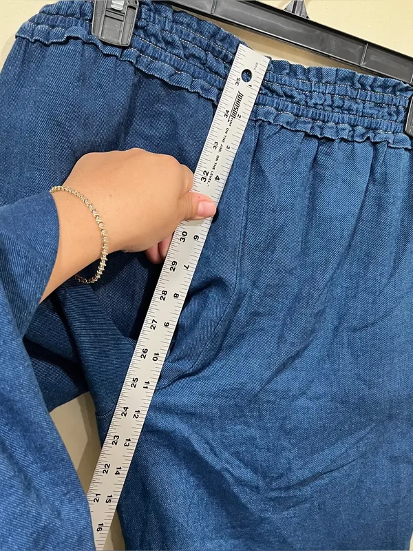 Anthropologie Wide-Leg Denim Culottes Pull On Pants | small EUC - Image 7