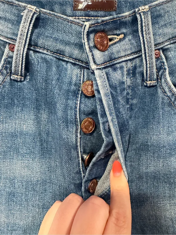 Mother nondistressed button fly butterfly embroidered jeans - Image 2