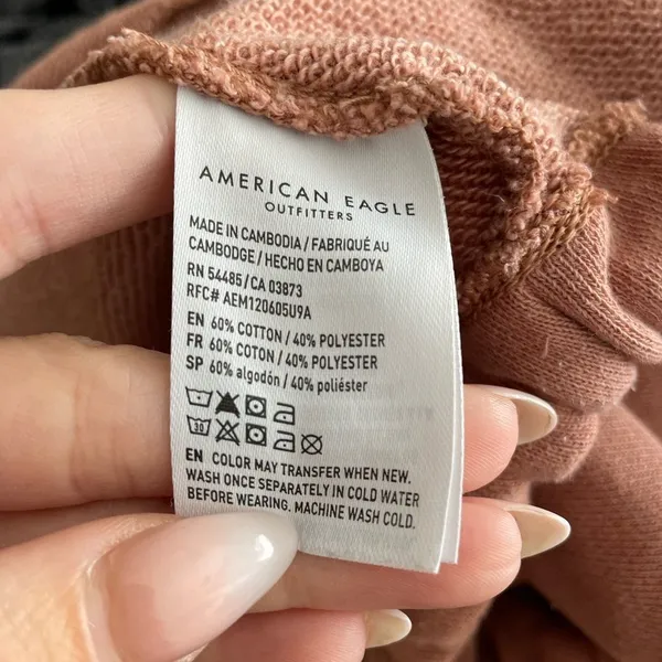AMERICAN Eagle Oversized Crewneck‎ Henley Sweater Large - Image 5