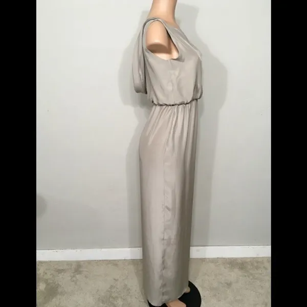Natalie Deayala drape back silk column dress. NWT Tan - Image 8