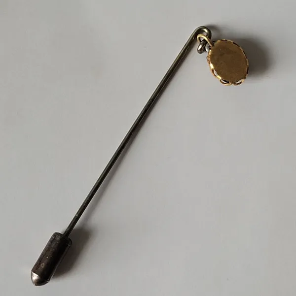 Vintage Dangly Black Gemstone Stick Hat Pin Silver - Image 4