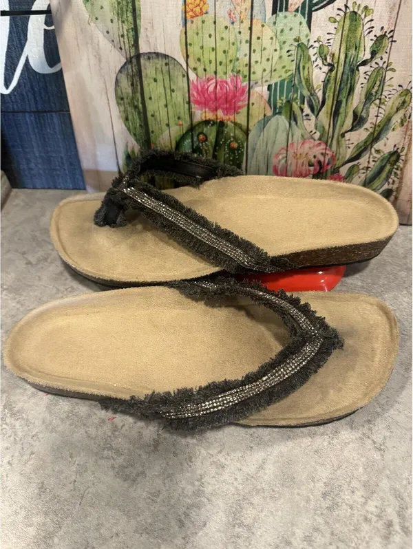 Maurices Black Sandals with Cork Footbed Women's Size 9/10 - Image 2