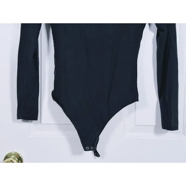 Abercrombie & Fitch Sweetheart Long Sleeve Bodysuit Medium Black Layer Minimal - Image 5