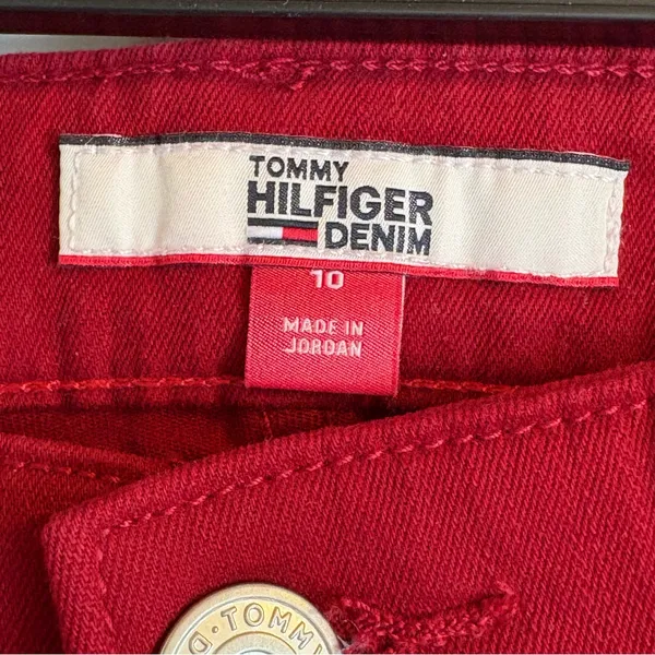 Tommy Hilfiger Red‎ Tribeca Skinny Crop Denim Pants Womens Size 10 Casual Preppy - Image 3