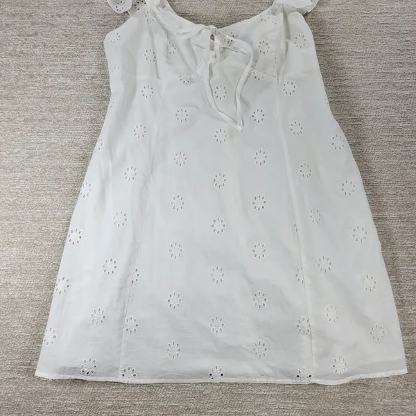 Princess Polly Besiana Broderie Anglaise Mini Sundress Sz 10 White Eyelet Ruffle - Image 12
