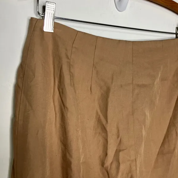 Express cropped wide leg high rise pants lightweight‎ tan womens size 8 business - Image 5