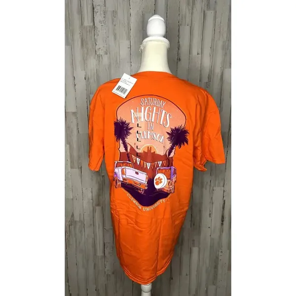 Hanes Clemson Tigers "Saturday Nights in Clemson" Orange Graphic Short Sleeve‎ T-Shirt - Image 4