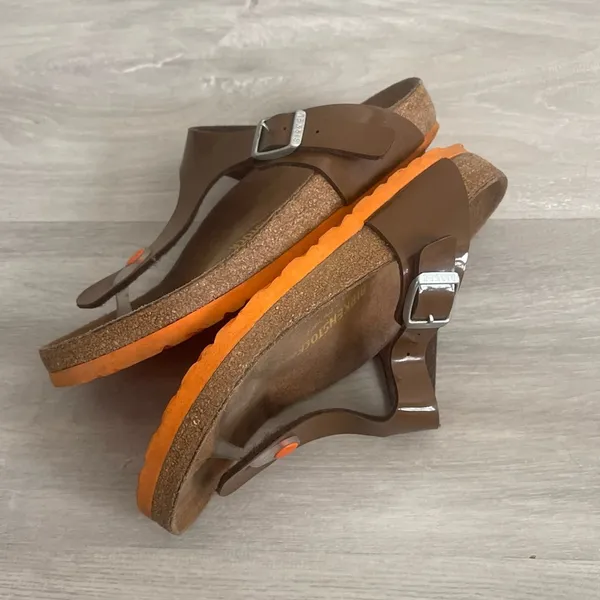 Sandals Gizeh Patent Bison Brown Orange - Image 6