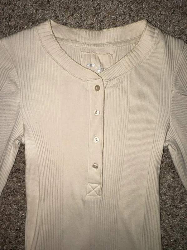 Aerie Ribbed Henley Long Sleeve - Image 2