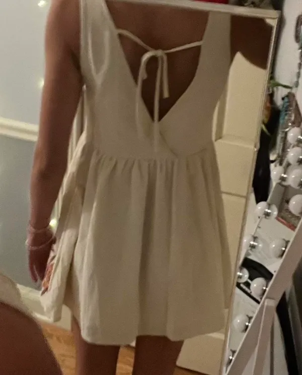 🍁 Autumn Dress! White Size M - Image 3