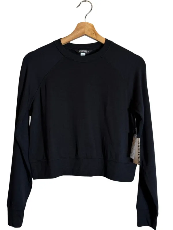 Splits59 Brooks Fleece Long Sleeve Sweatshirt Women's XS Black Active Lounge NWT - Image 5