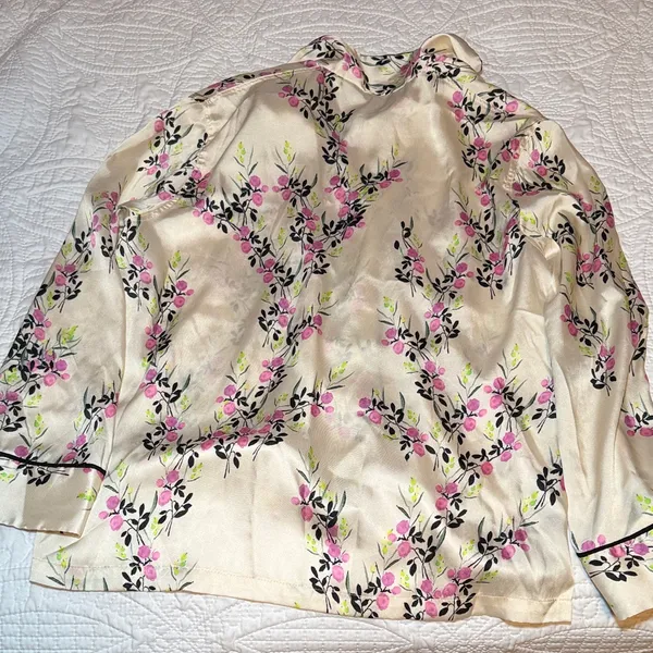 Zara Printed Piped Satin Shirt - Image 4
