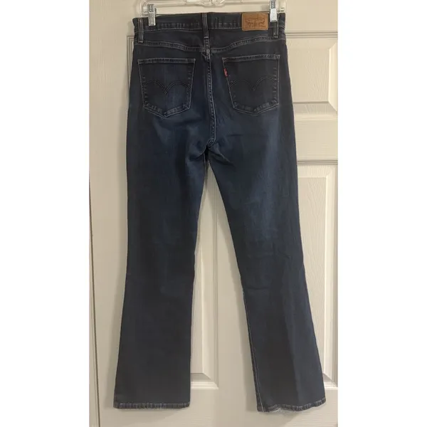 Levis 315 Jeans Womens 30 Blue Shaping Boot Cut Mid Rise Medium Dark‎ Wash Denim - Image 2