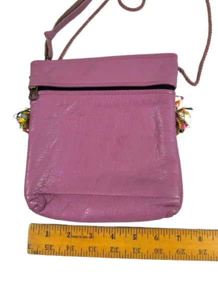 Vibrant Purple Boho Crossbody Bag with Fringe - Image 3