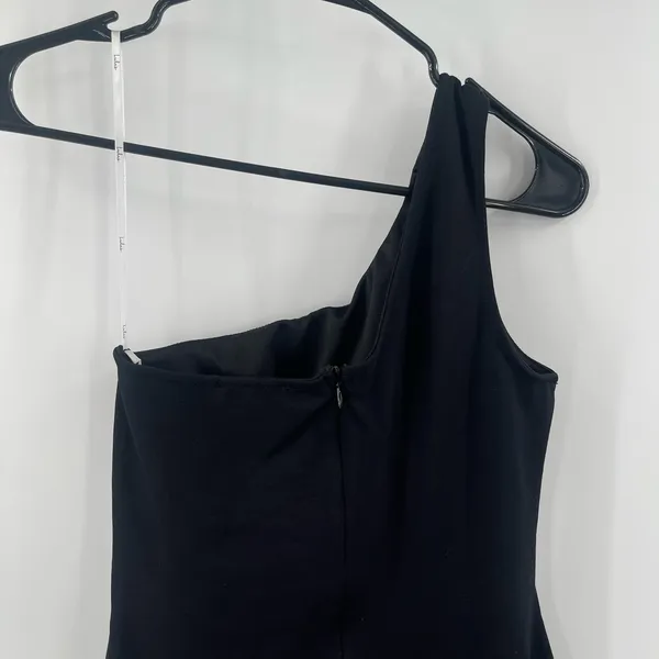 LULU'S Good Times Only Dress Small Maxi Black Bodycon One Shoulder NEW High Slit - Image 7