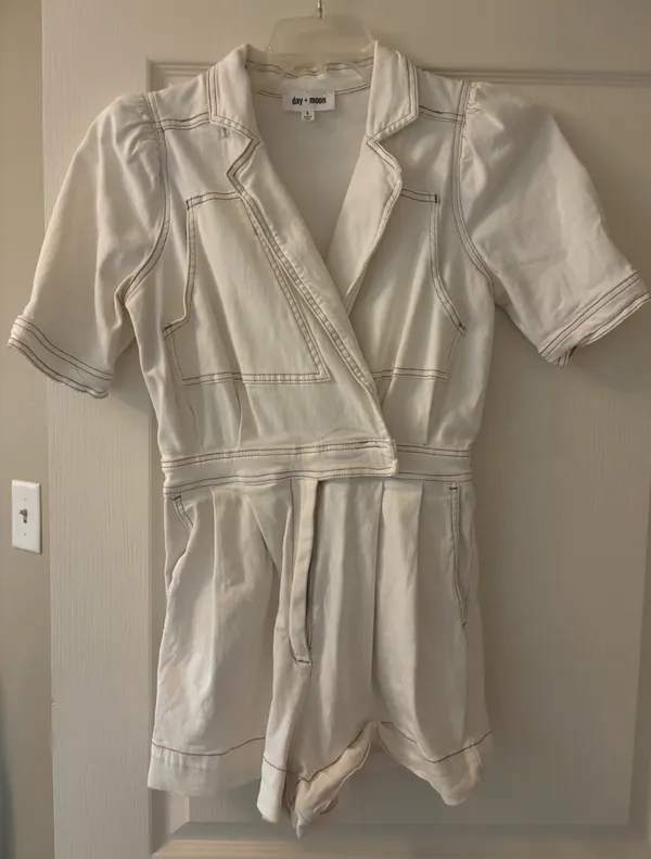 Denim Romper White - Image 2