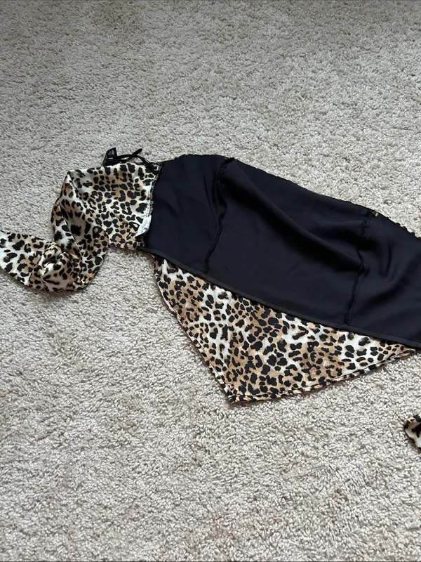 Leopard scarf top. S - Image 3