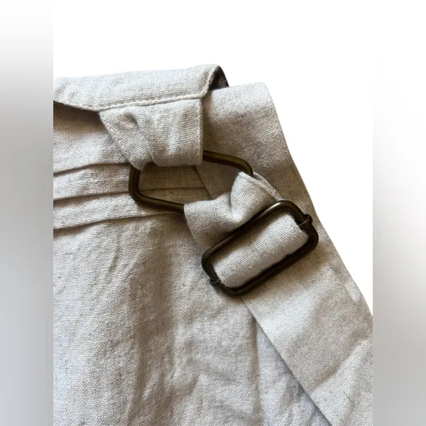 Cleobella Hand Printed Beige Linen Overalls | Small NWT - Image 4