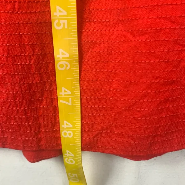 FARM Rio size medium linen Bold Red cut out midi dress knot - Image 10