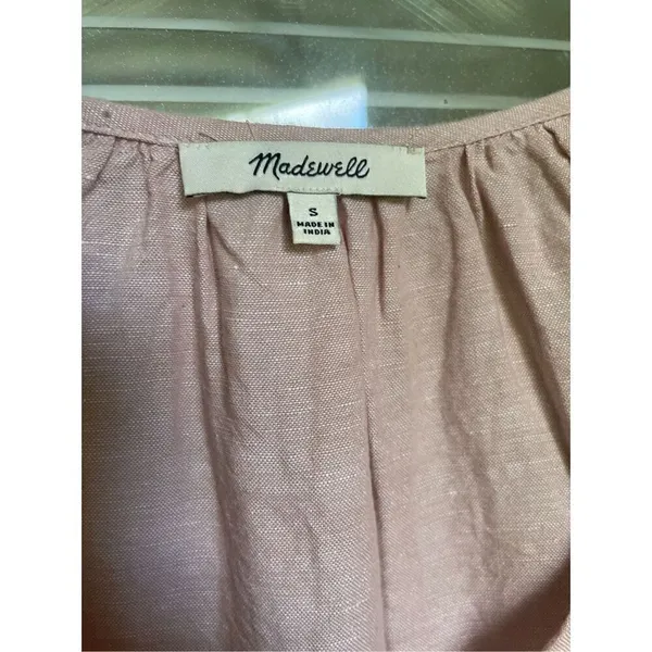 Madewell Linen Blend Lorelei Mini Dress Pale Pink Size S - Image 12