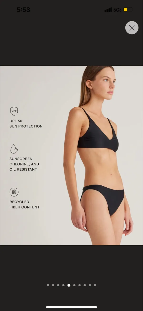 New Quince Italian V-neck Bikini Top Size Small - Image 7