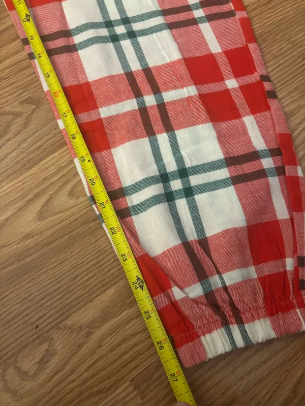 Old Navy Red White Green Plaid Flannel Jogger Style Pajama Pants Size Small - Image 8