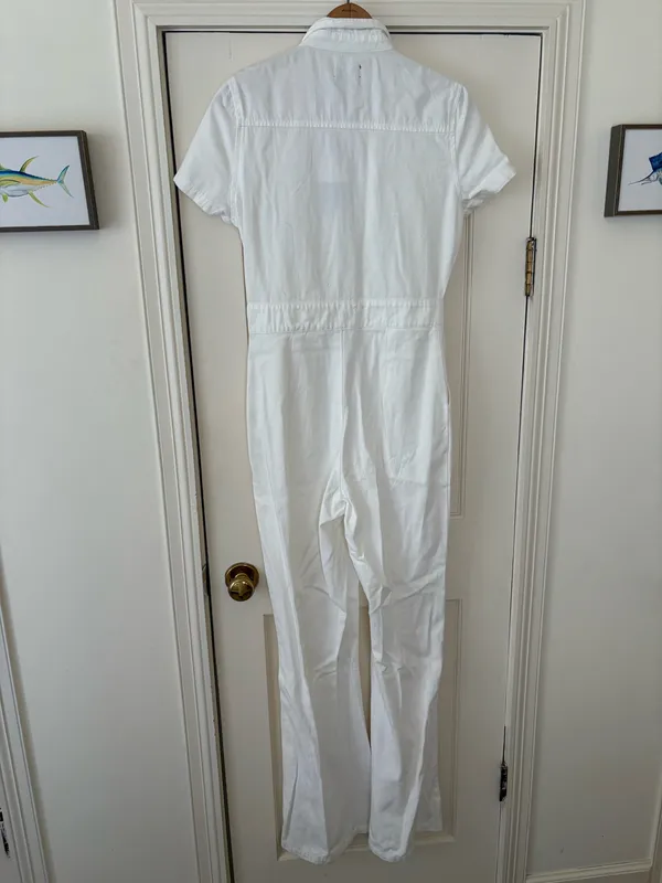 Boohoo Denim Jumpsuit White - Image 3