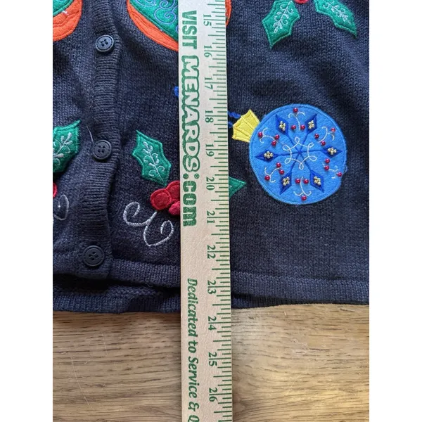 Bobbie Brooks‎ Christmas Sweater Vest Ornaments Embroidered Women Size Medium - Image 4