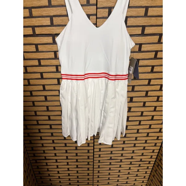 Avia White And Red Pleated Tennis Dress With Built In Shorts‎ Size Small - Image 3