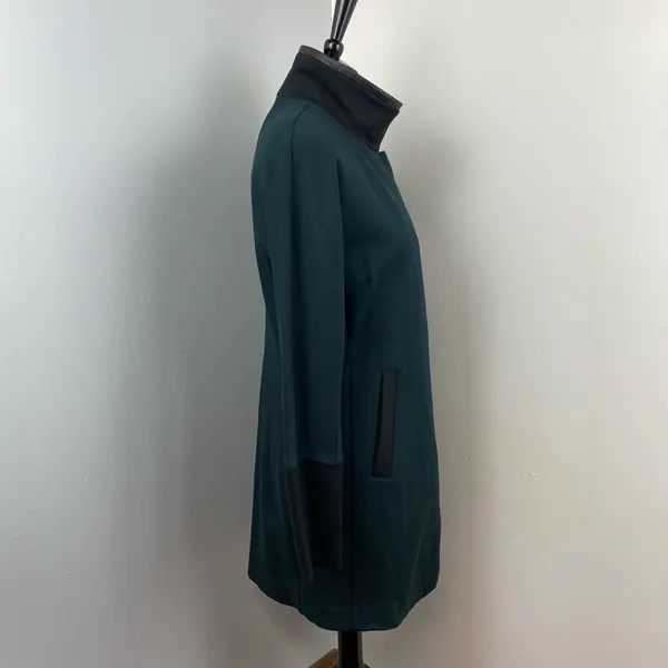 New CABI Dark Green Renaissance Asymmetrical Zip Long Jacket Small 3725 - Image 9