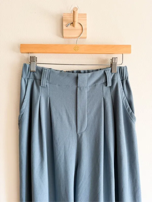 Halara Sky Blue High Waisted Waffle Pants Size M - Image 3