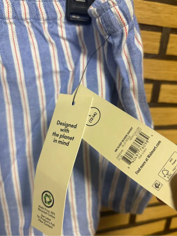 No boundaries blue stripe boxer sleep shorts size large - Image 3