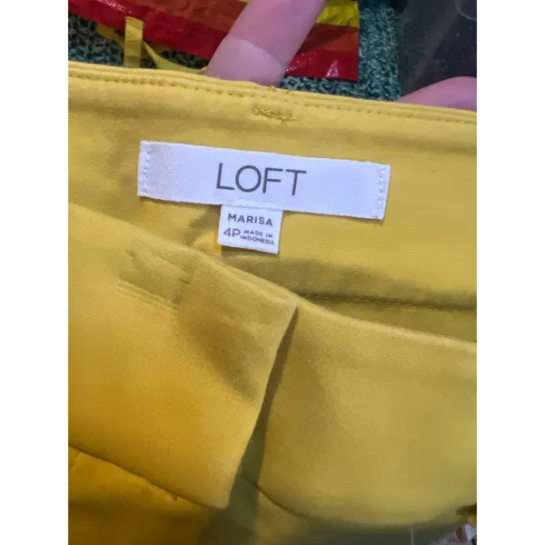 Loft Women's Sz 4 Petite Marisa Fit Cropped Riviera Pant Mustard Yellow Mid-Rise - Image 10