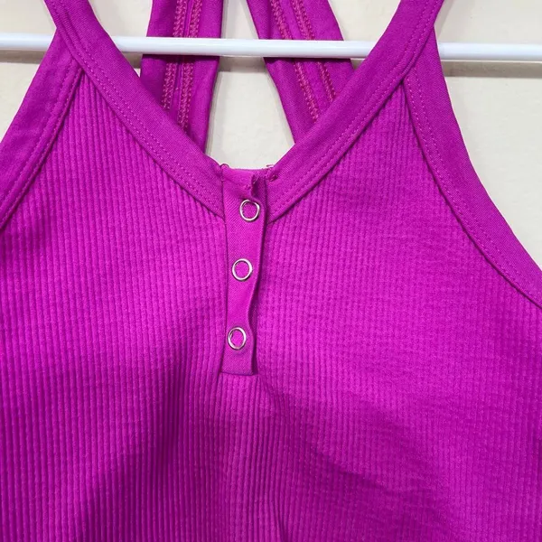 Free People Movement Purple Ribbed Seamless Crop Top XS - Image 2