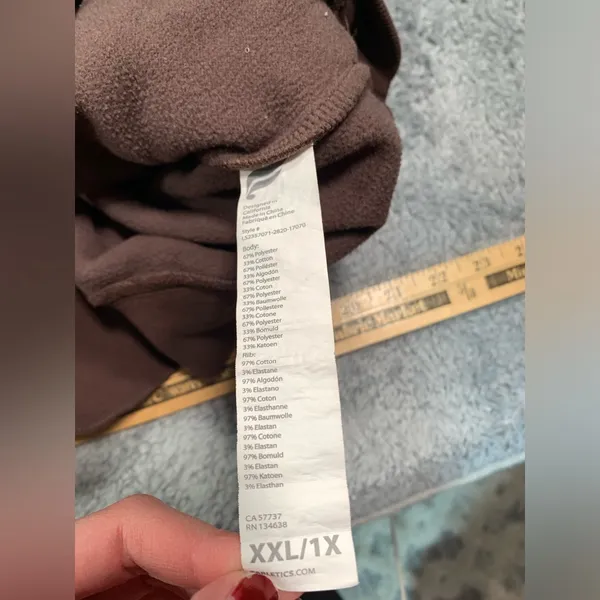 Fabletics Brown Half-Zip Sweatshirt XXL/1X - Image 5