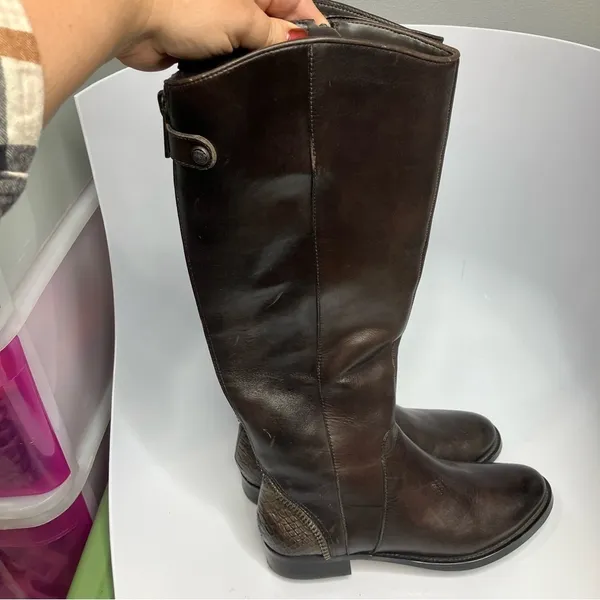 Arturo‎ Chiang brown leather felicity riding boots knee high size 7.5 - Image 2