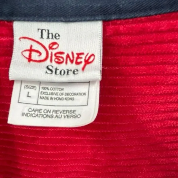 Vintage Disney Shirt Large Goofy Donald Mickey Corduroy Quarter Button Rare 90s - Image 10
