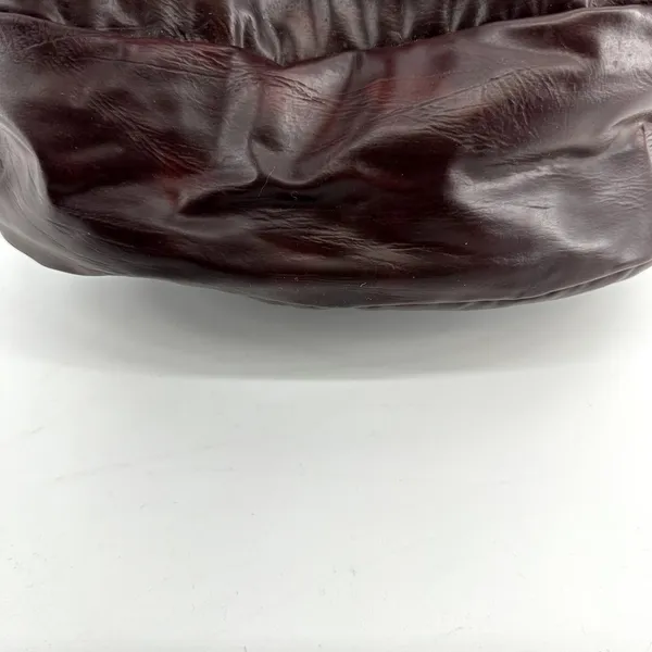 Vintage Leather Hobo Bag USA Purse Shoulder Zip Pocket Knot Burgundy Red OS - Image 9