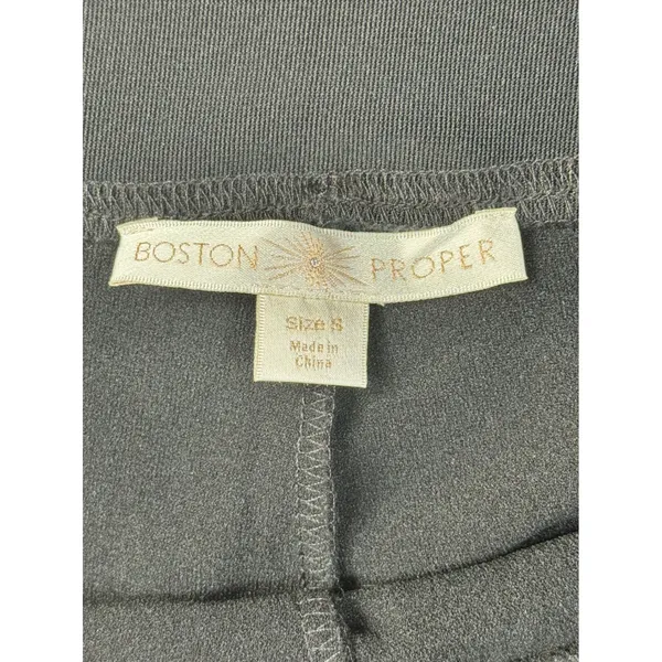 Boston Proper Dress Pants Womens S Black Wide Leg Pull On Stretch Knit - Image 5