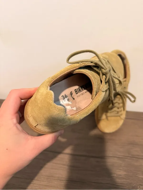 Birkenstock Bend Low Suede Casual Lace Up Shoes Brown Tan EURO 36 Pre Owned EUC - Image 5