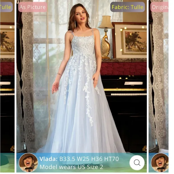 Lavetir blue tulle and lace dress sz.S - Image 4