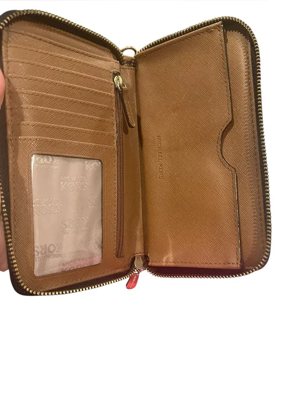 Michael Kors Jet Set Continental Wallet MK Signature Black Brown - Image 3