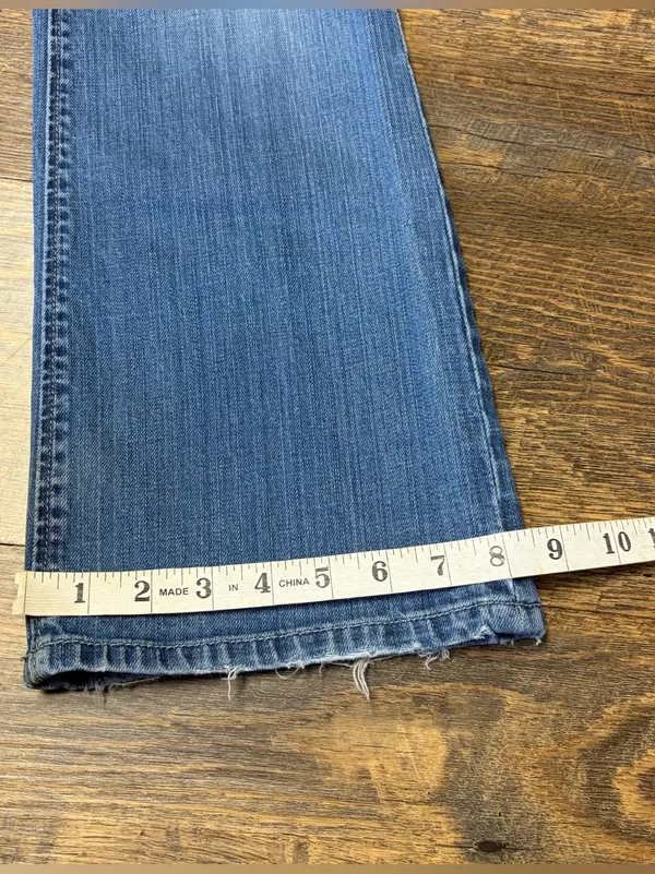 Vintage Y2K American Eagle True Boot Jeans Low Rise Womens 8 Blue Denim Distress - Image 2