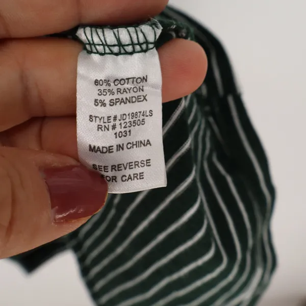 Heart & Hips Dress Womens M Green Striped Long Sleeve Bodycon Exc - Image 3